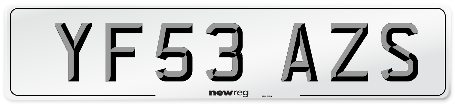 YF53 AZS Number Plate from New Reg